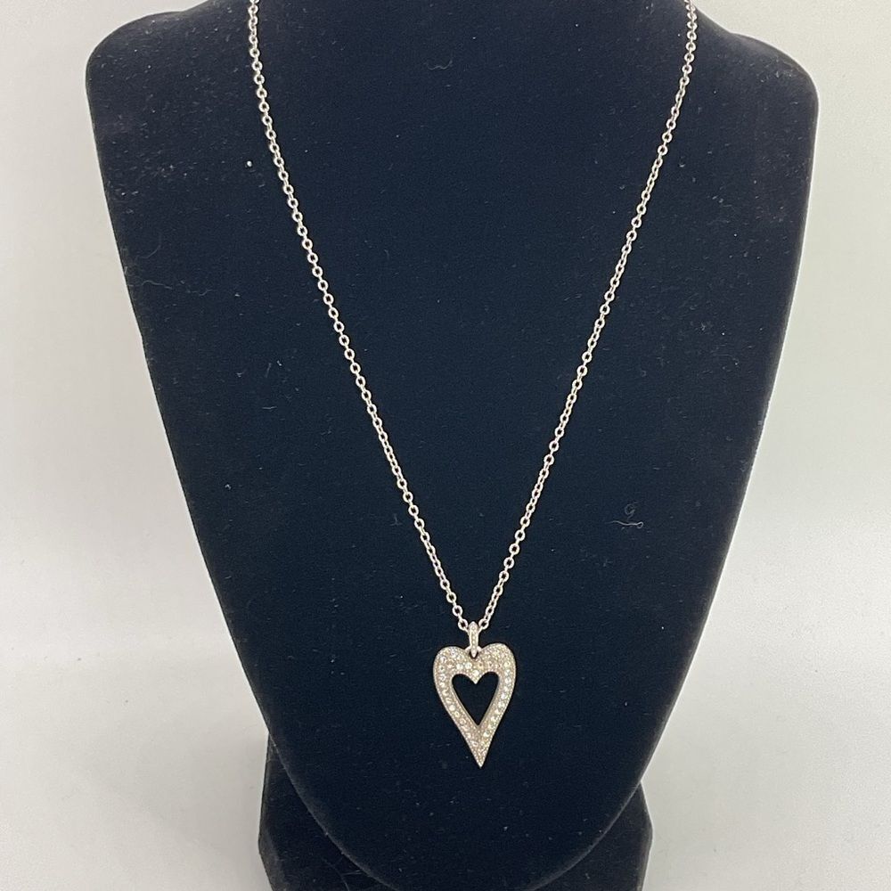 Brighton Crystal Love Silver Plated Heart Pendant Necklace